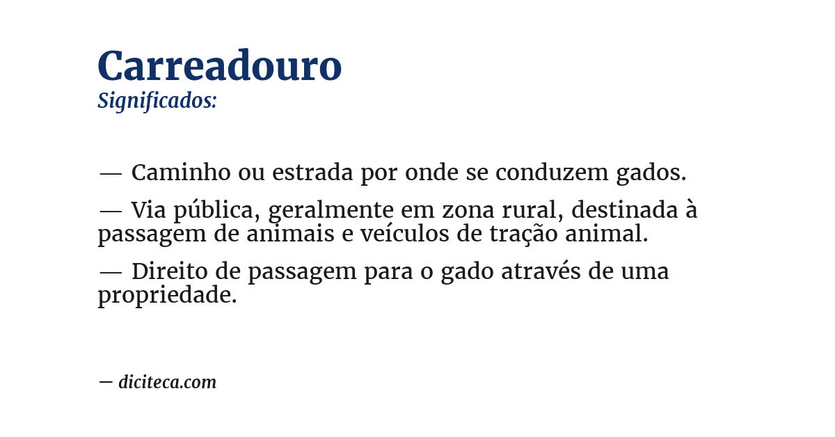 Significado de carreadouro