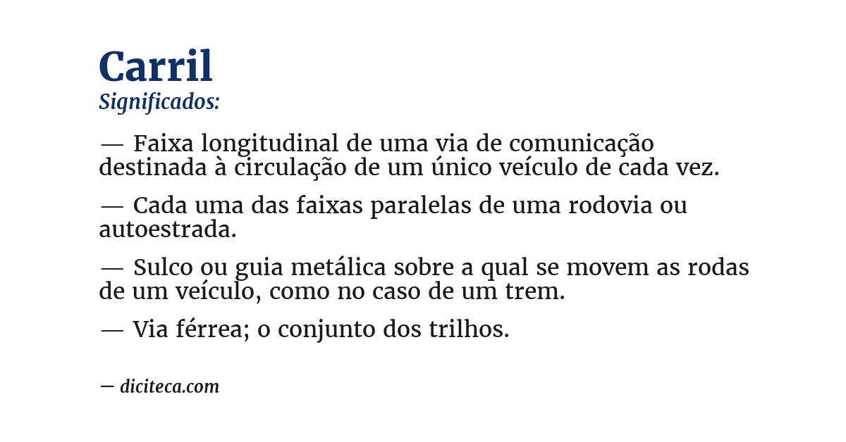 Significado de carril