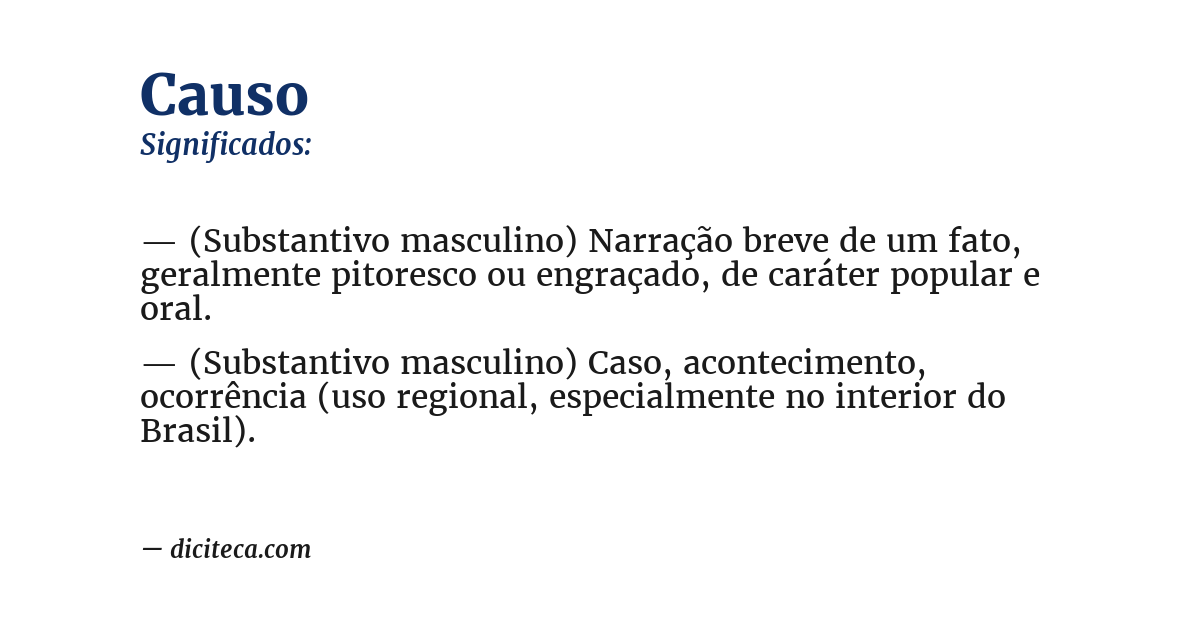 Significado de causo