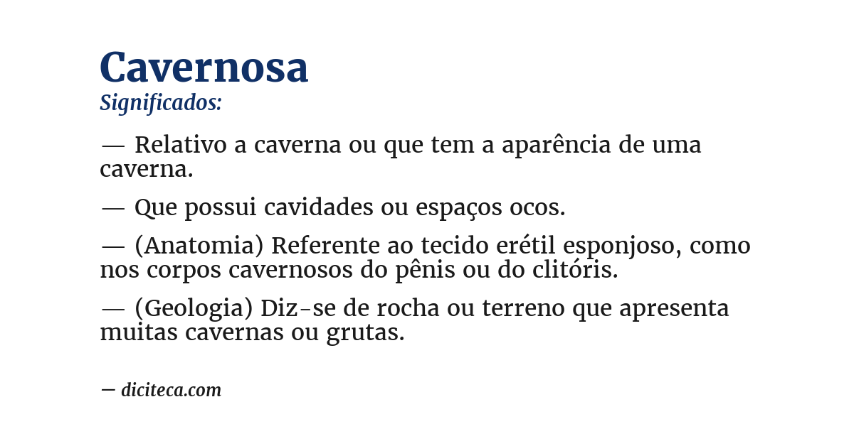 Significado de cavernosa