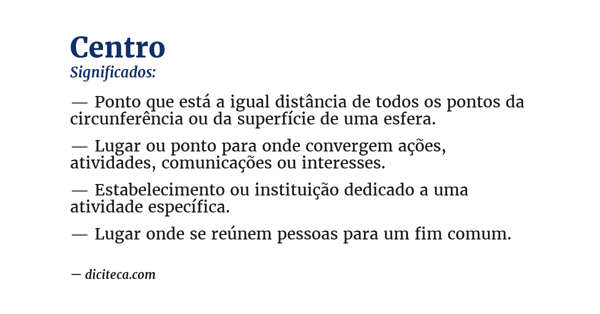 Significado de centro