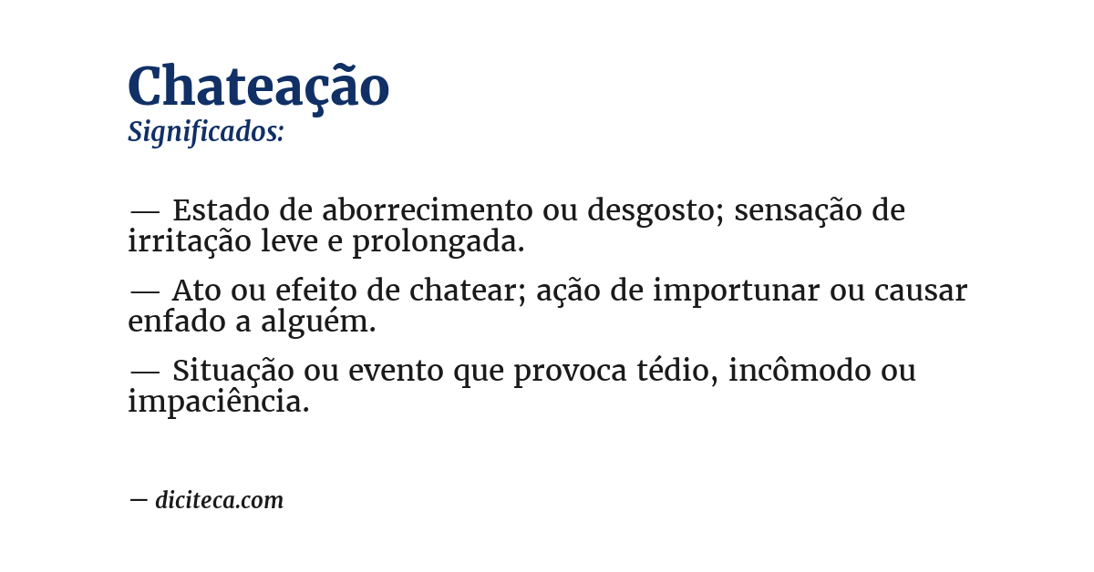 Significado de chateação