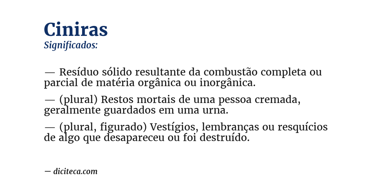 Significado de ciniras