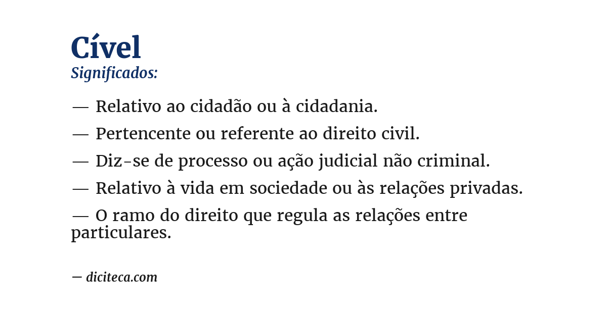 Significado de cível