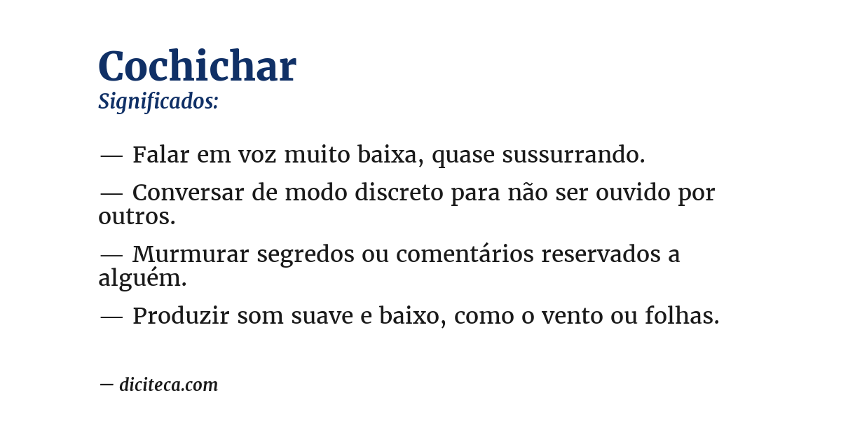 Significado de cochichar