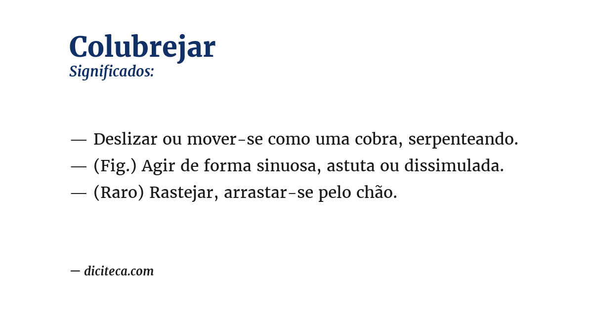 Significado de colubrejar