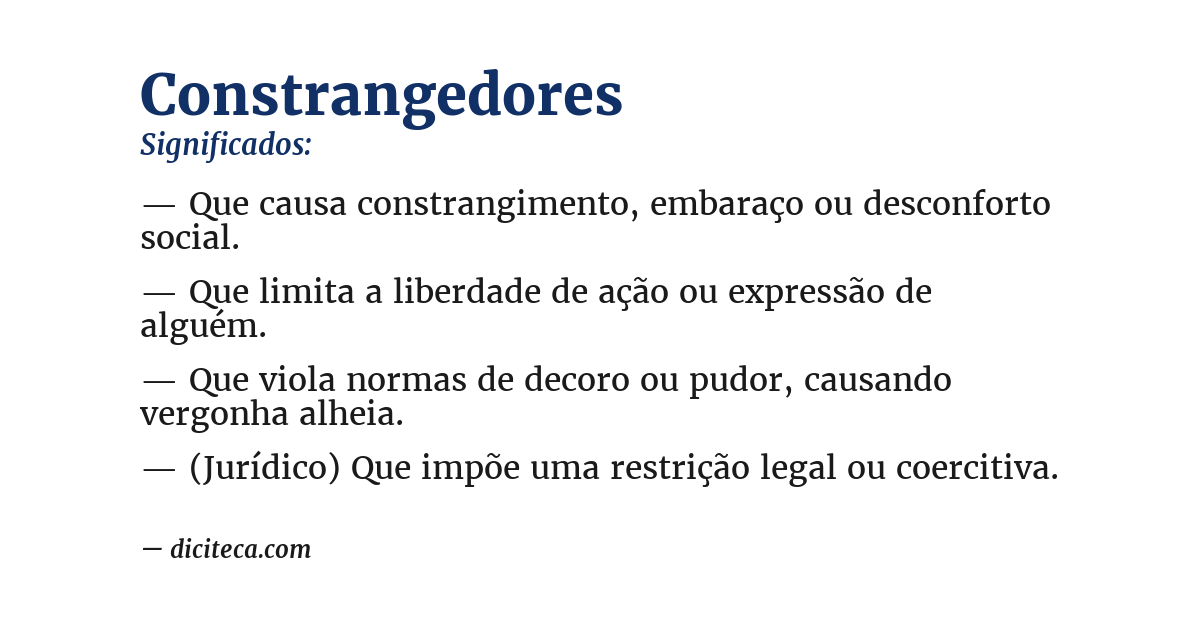 Significado de constrangedores