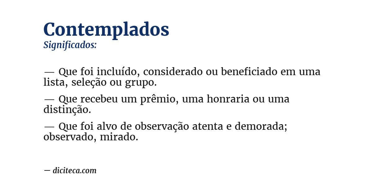 Significado de contemplados