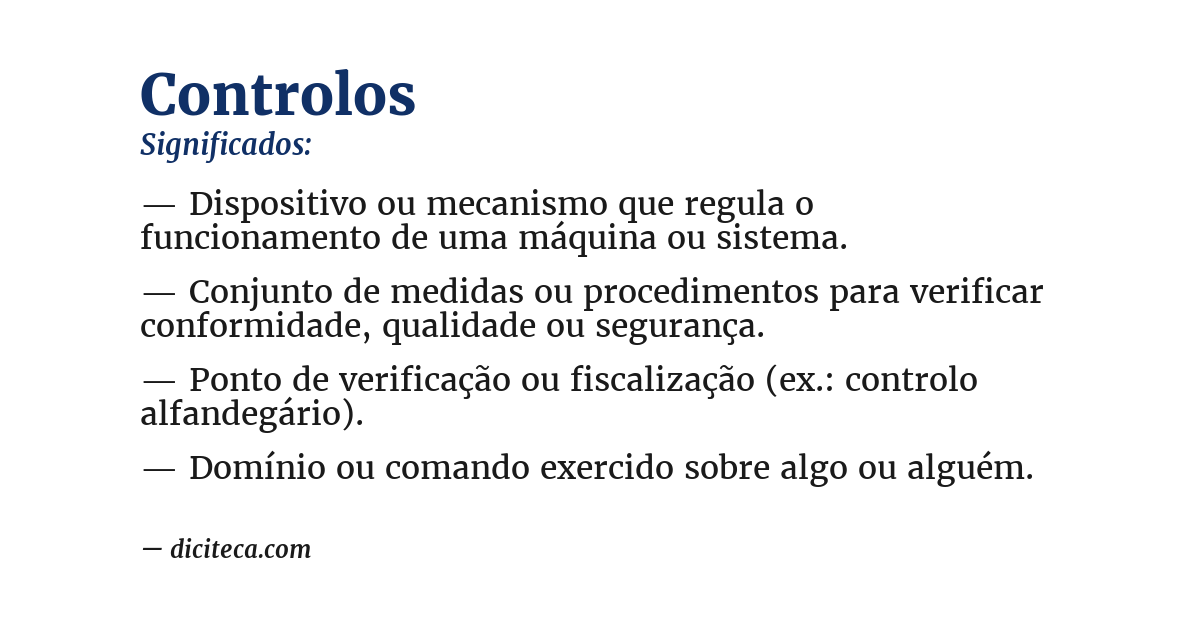 Significado de controlos