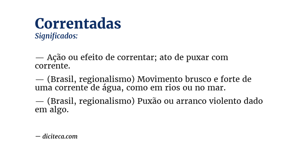 Significado de correntadas