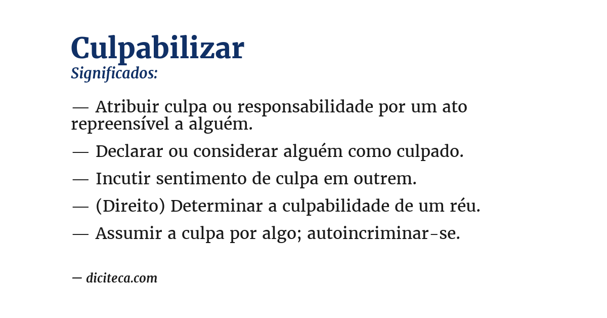 Significado de culpabilizar