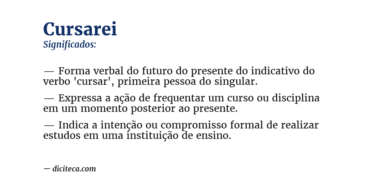 Significado de cursarei