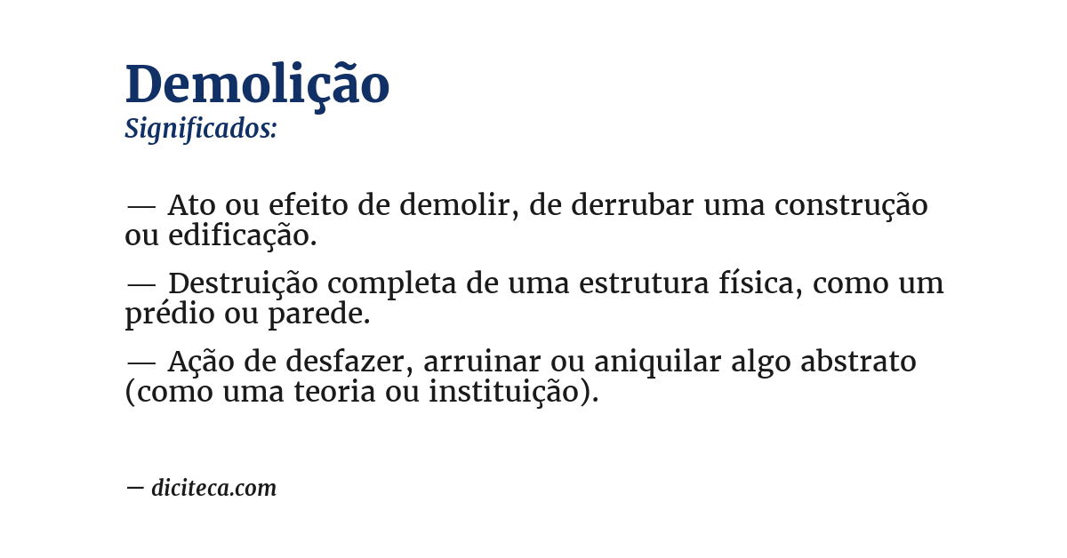 Significado de demolição