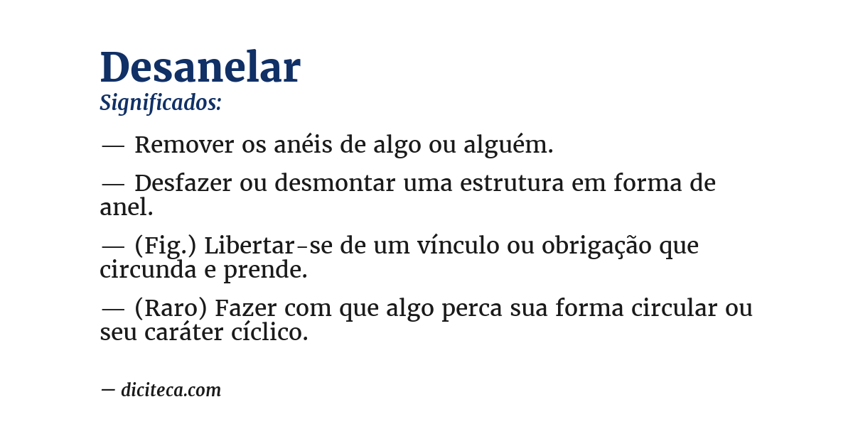 Significado de desanelar