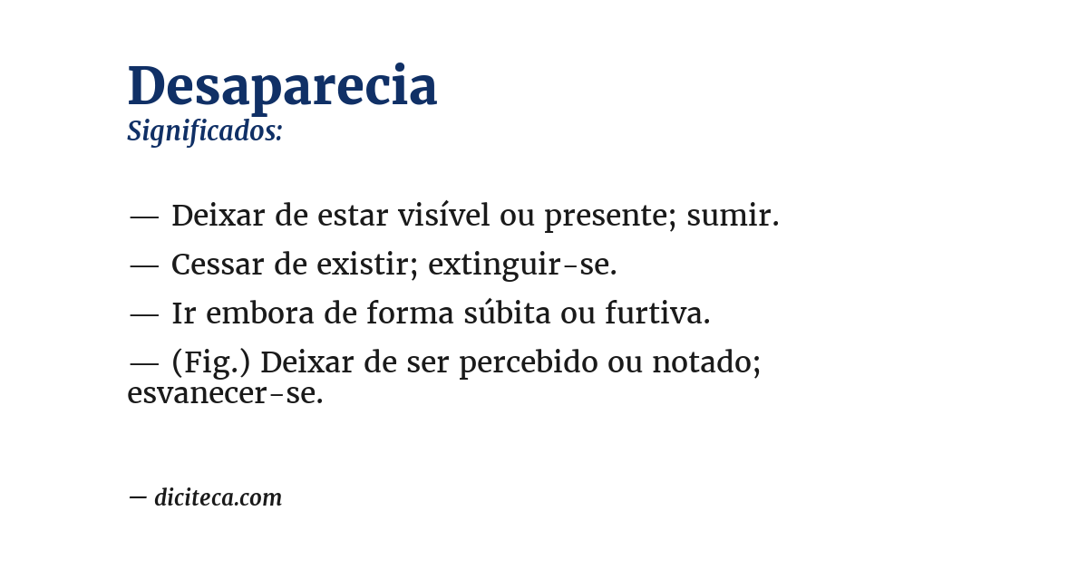 Significado de desaparecia