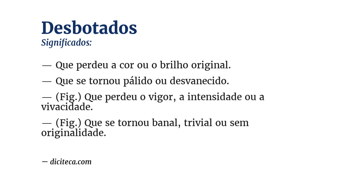 Significado de desbotados