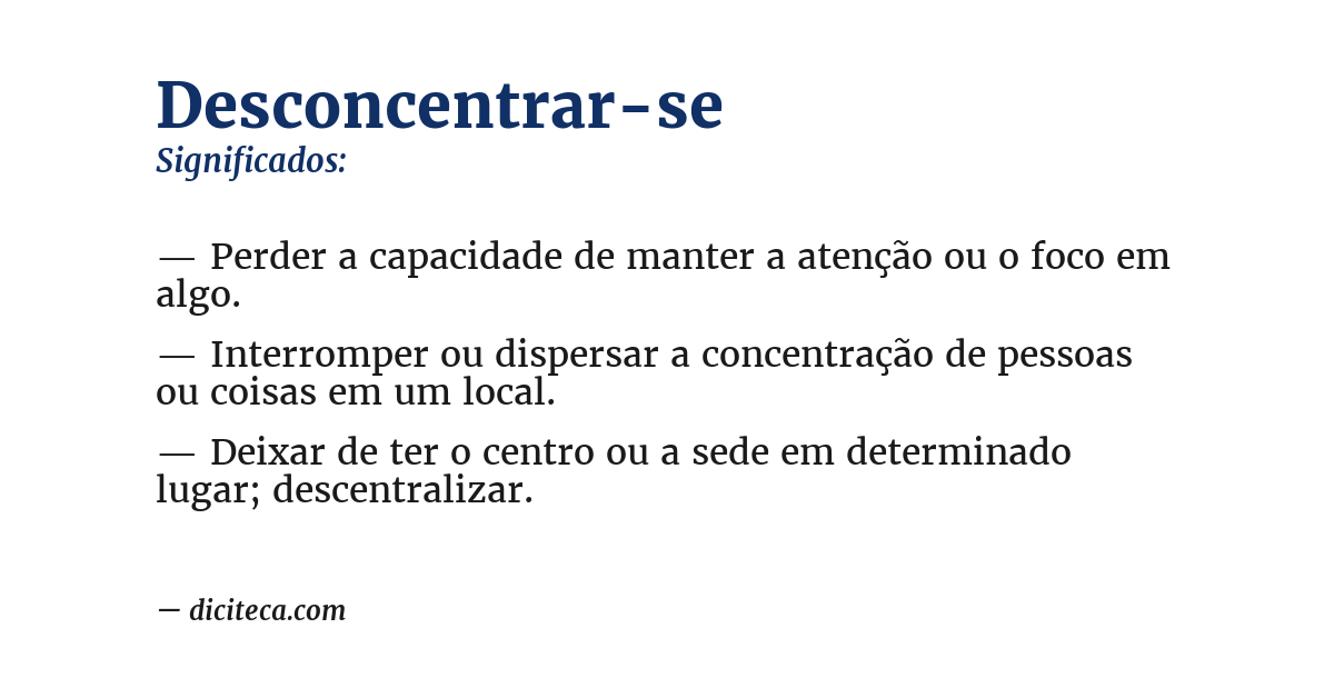 Significado de desconcentrar-se