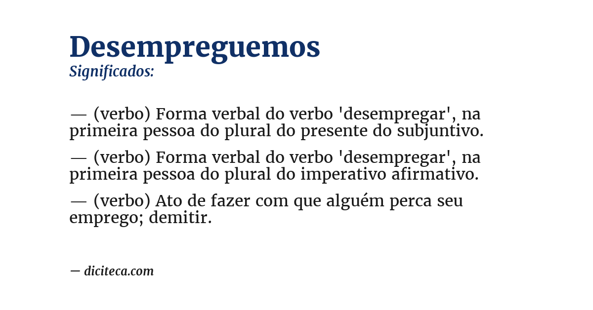 Significado de desempreguemos