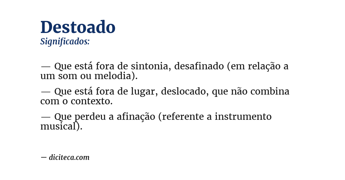 Significado de destoado