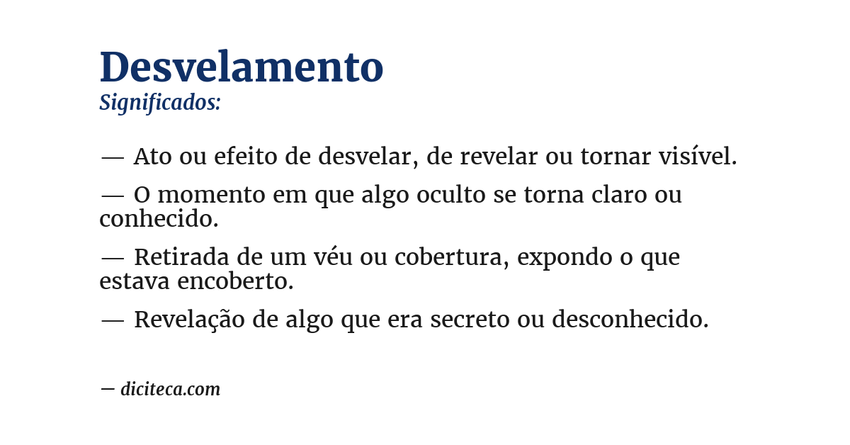 Significado de desvelamento