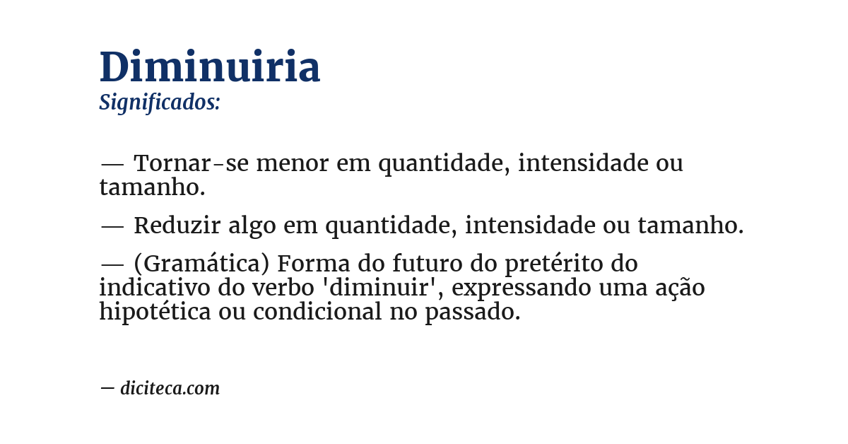 Significado de diminuiria