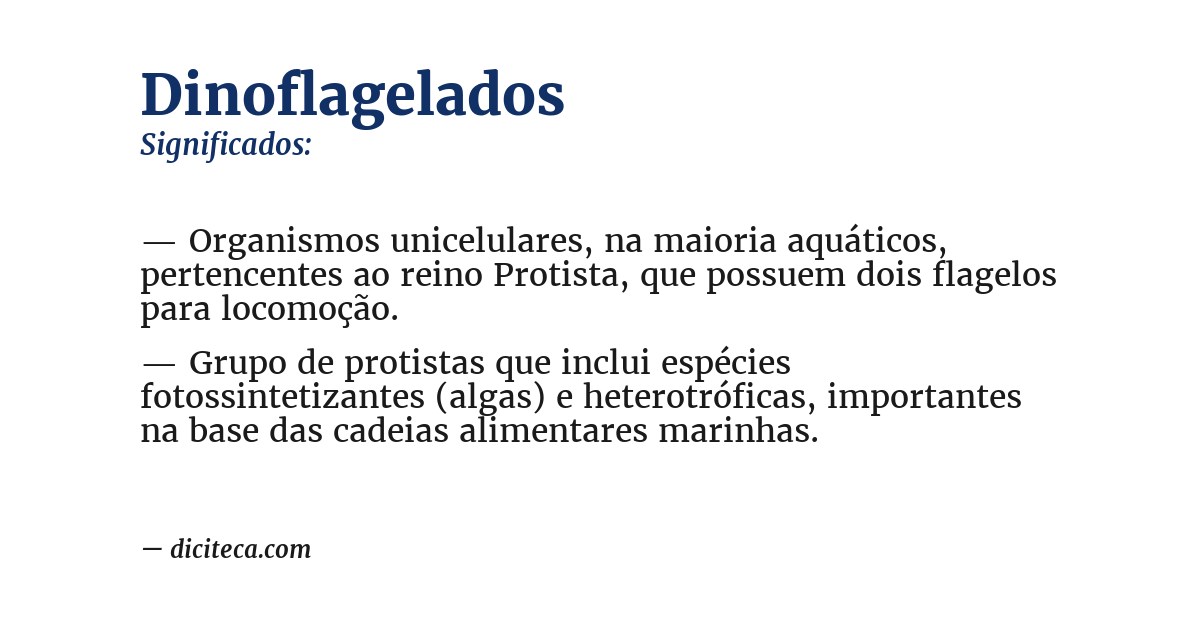 Significado de dinoflagelados