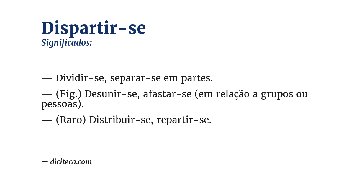 Significado de dispartir-se