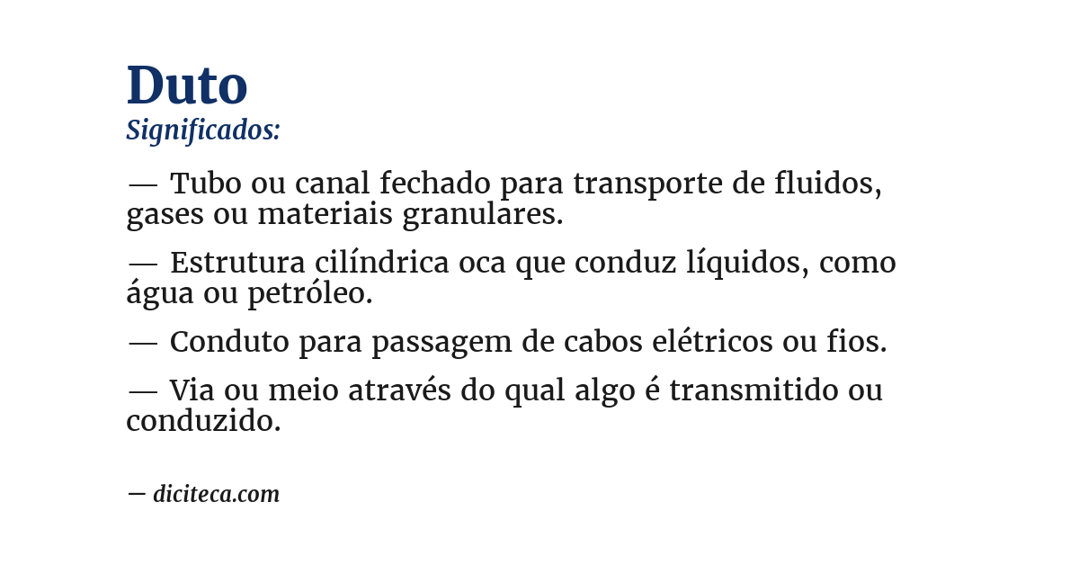 Significado de duto