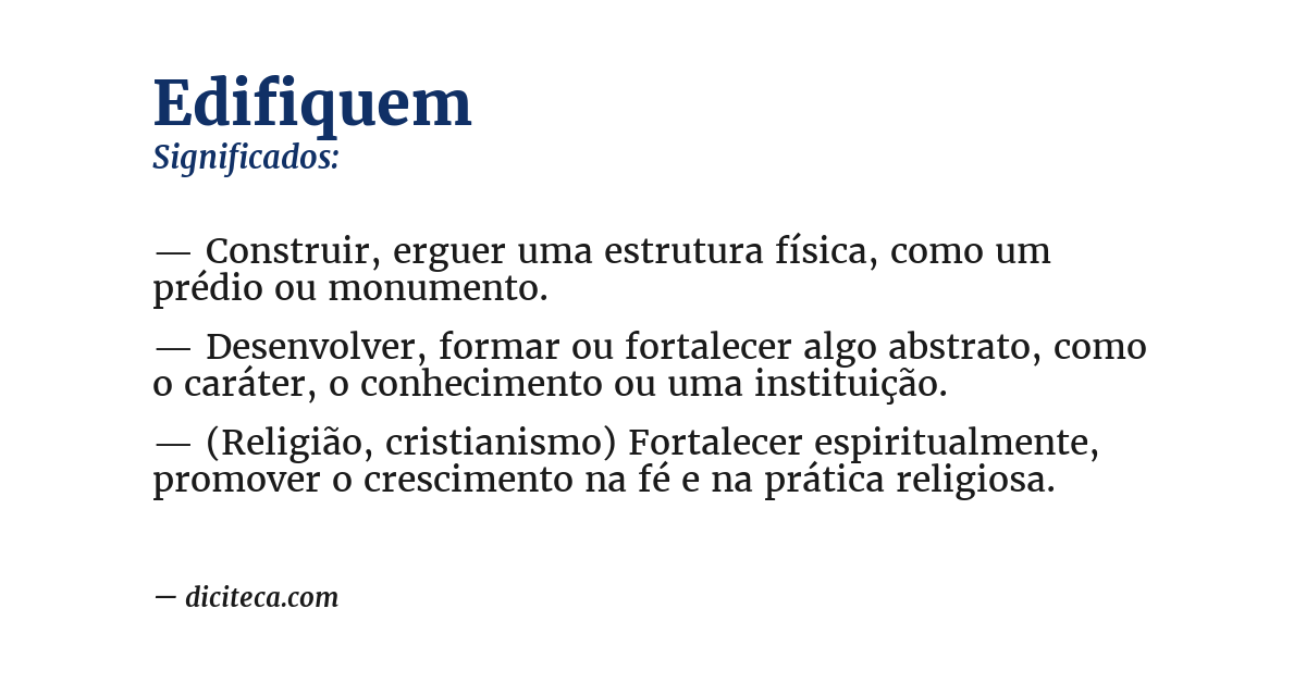 Significado de edifiquem
