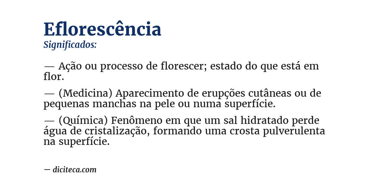 Significado de eflorescência