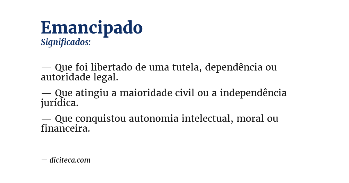 Significado de emancipado