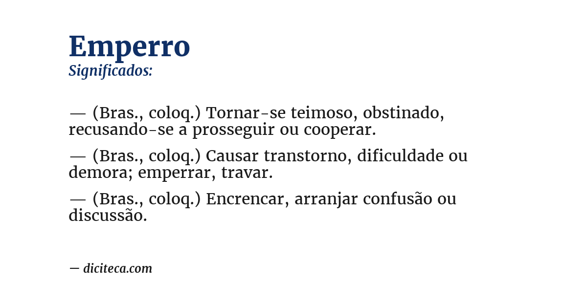 Significado de emperro