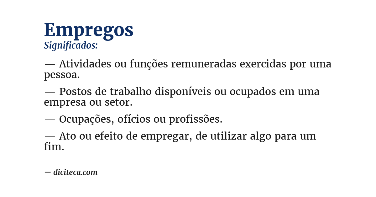 Significado de empregos
