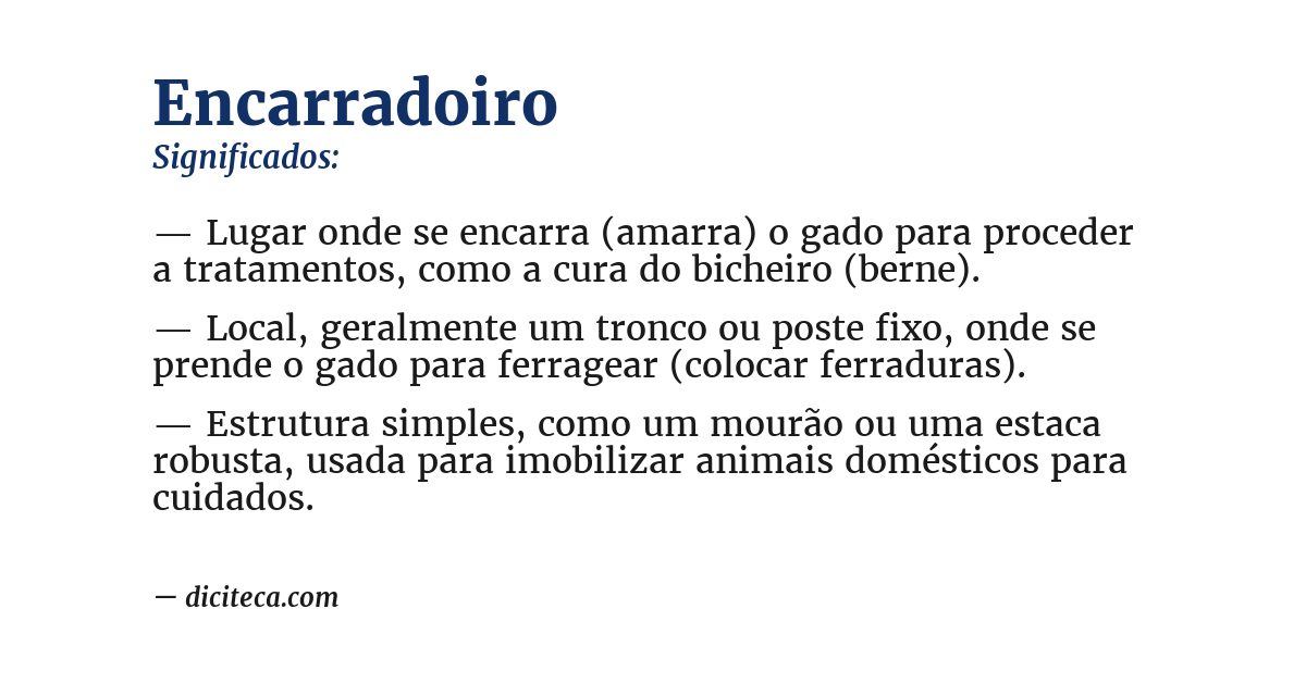 Significado de encarradoiro