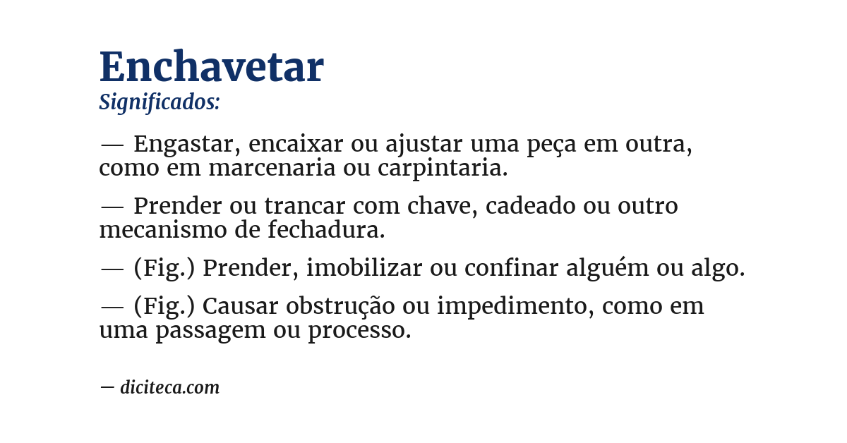 Significado de enchavetar