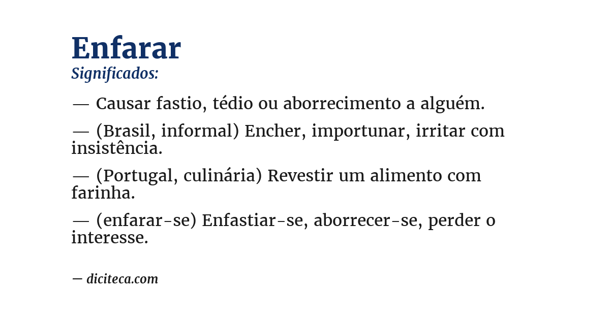 Significado de enfarar