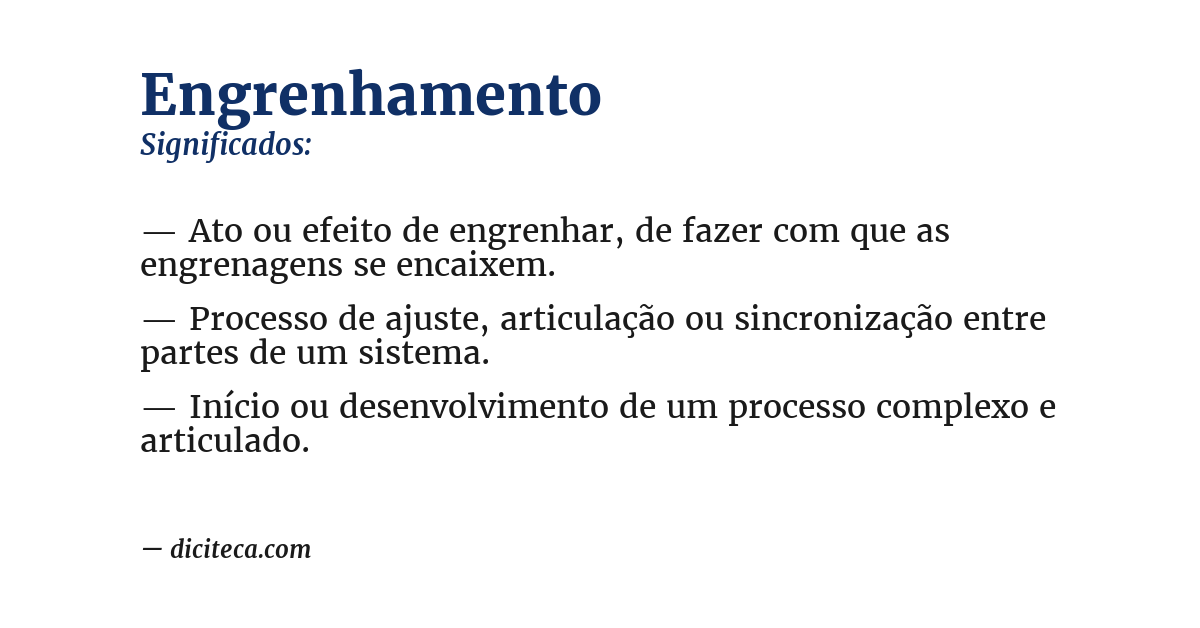 Significado de engrenhamento