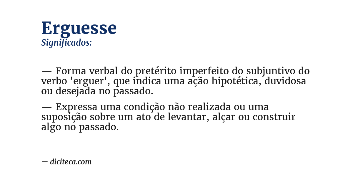 Significado de erguesse