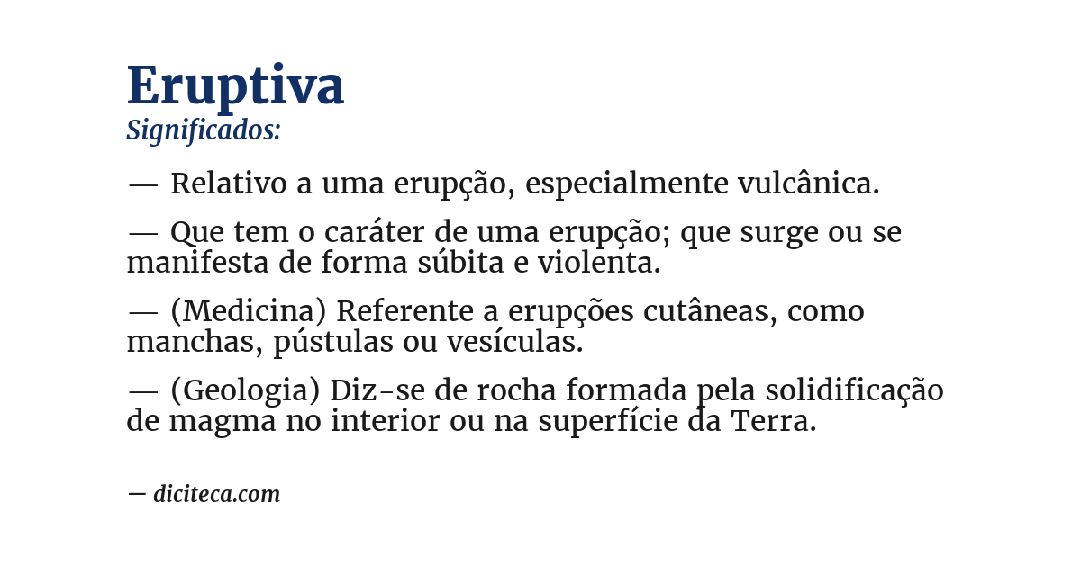 Significado de eruptiva