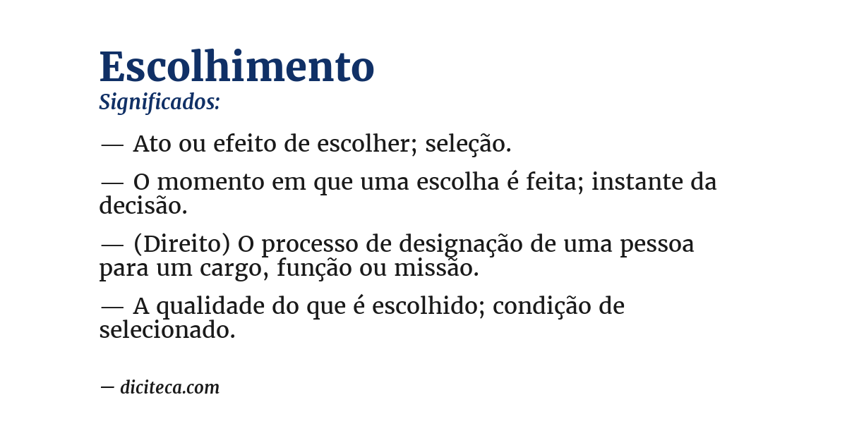 Significado de escolhimento