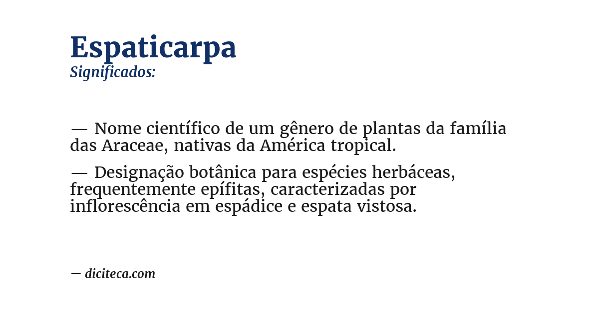 Significado de espaticarpa