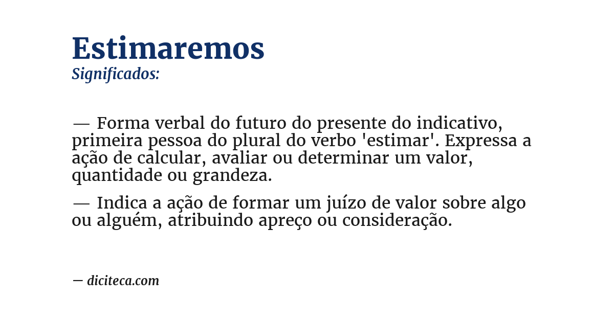 Significado de estimaremos