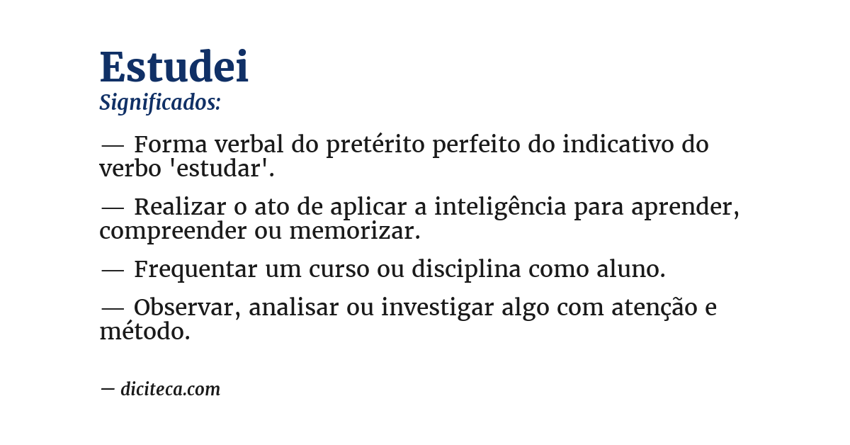 Significado de estudei