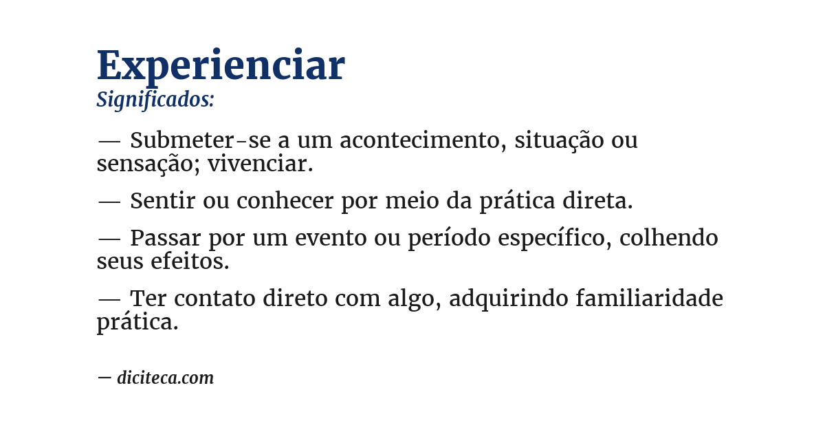 Significado de experienciar