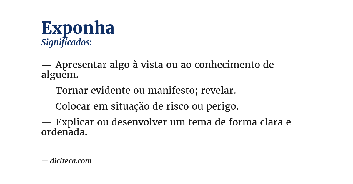 Significado de exponha
