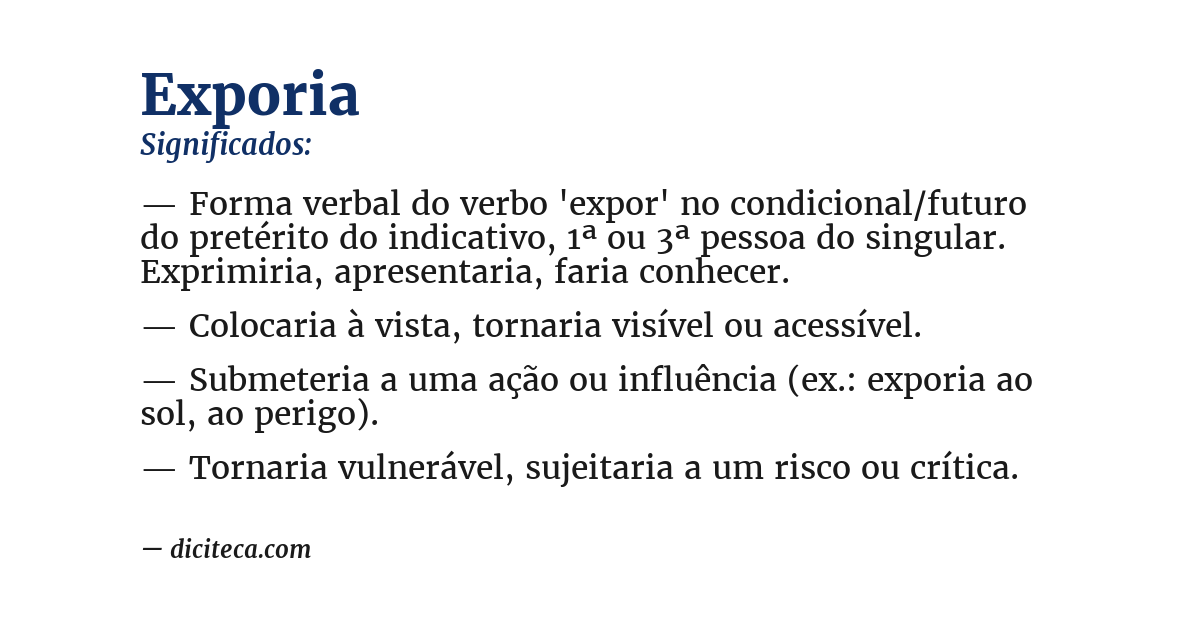 Significado de exporia
