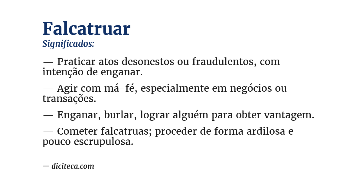 Significado de falcatruar