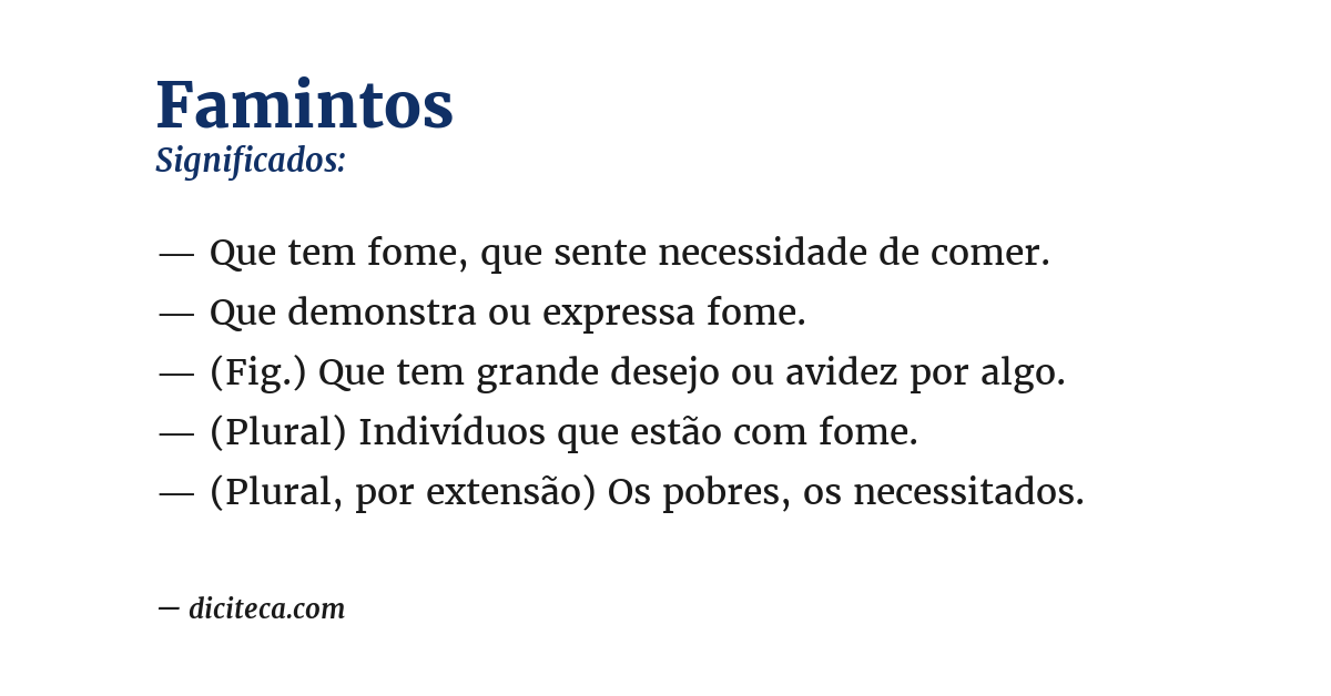 Significado de famintos