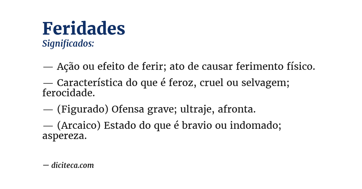 Significado de feridades