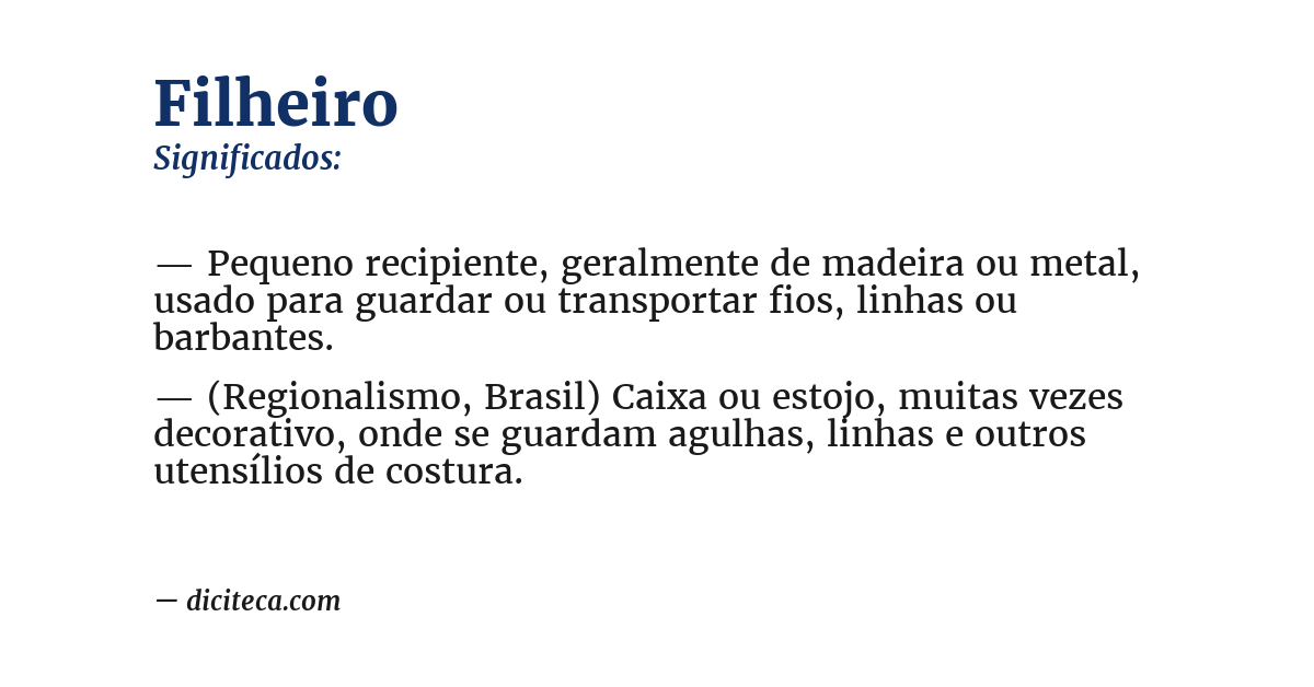 Significado de filheiro